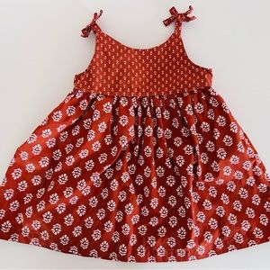 6 month old lightweight floral cotton summer dress with hat